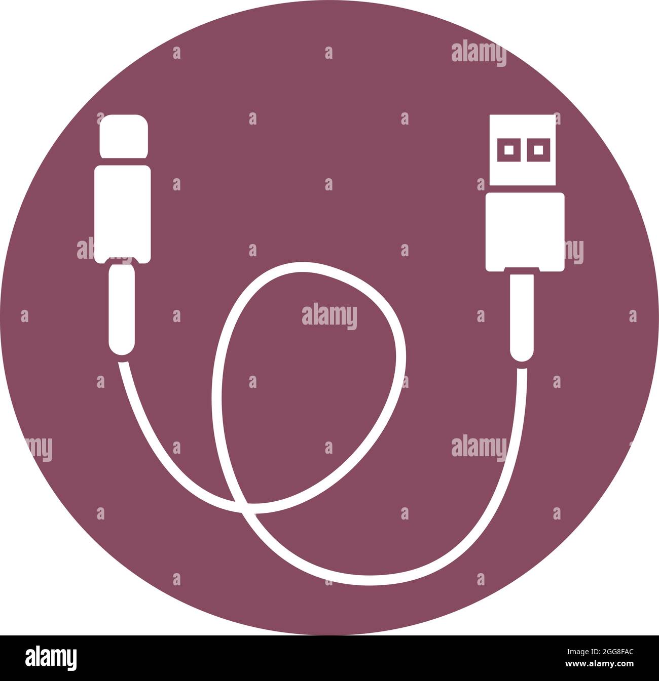 Cavo telefonico, illustrazione, vettore su sfondo bianco. Illustrazione Vettoriale