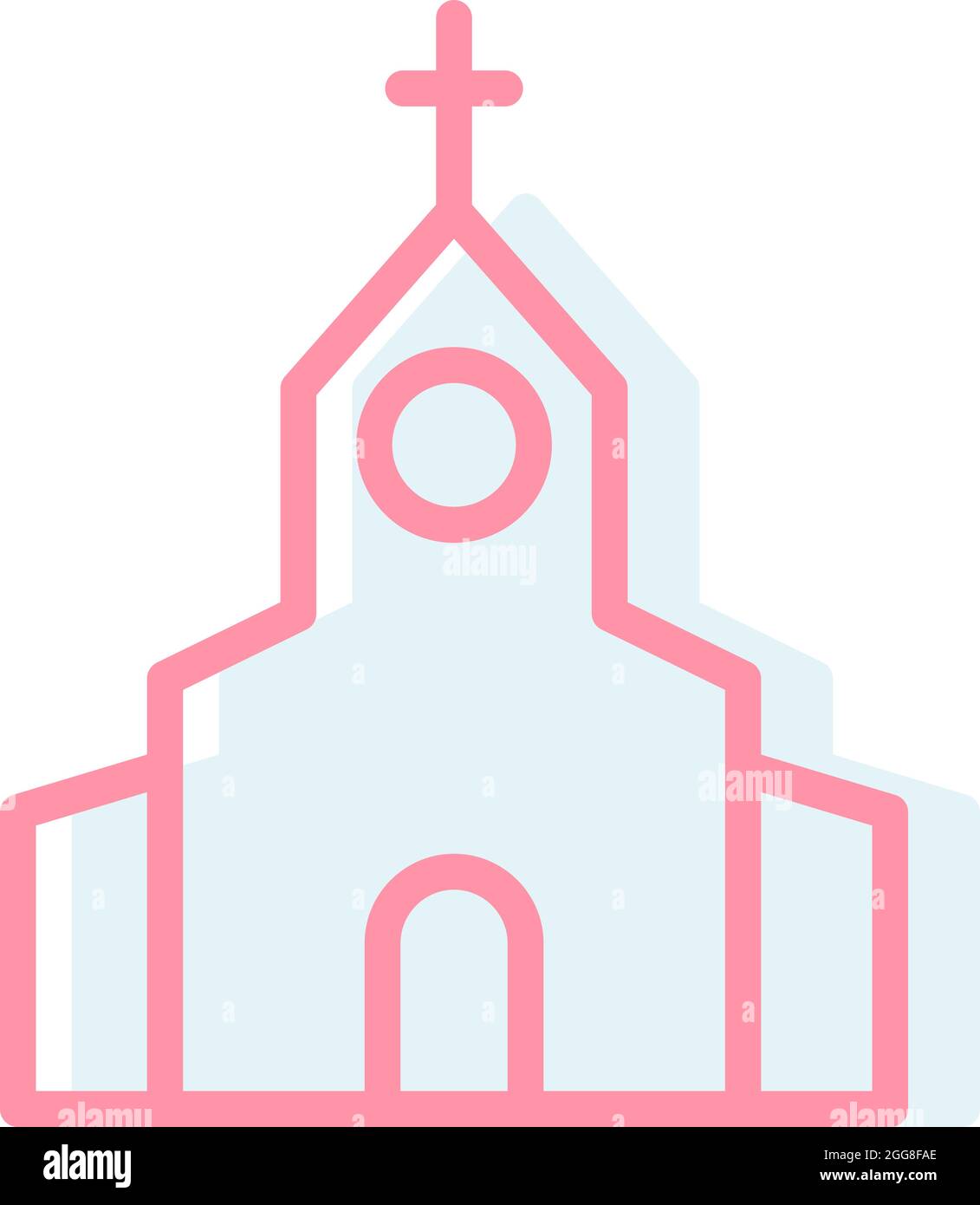 Matrimonio chiesa, illustrazione, vettore su sfondo bianco. Illustrazione Vettoriale