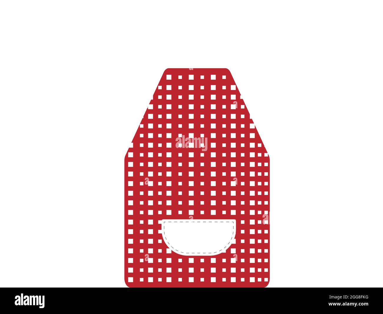 Grembiule rosso da cucina, illustrazione, vettore su sfondo bianco. Illustrazione Vettoriale