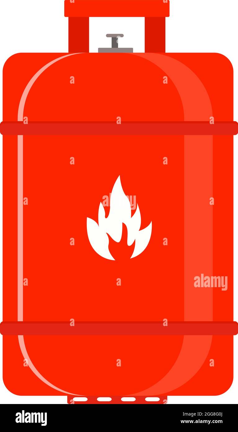 Bombola di gas rossa, illustrazione, vettore su sfondo bianco. Illustrazione Vettoriale