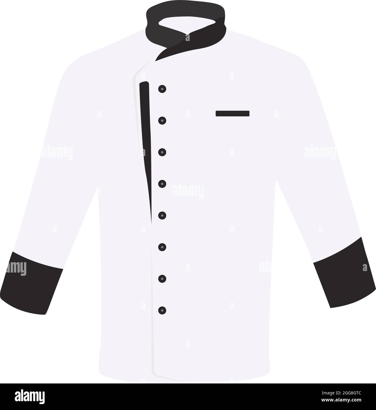 Cappotto dello chef, illustrazione, vettore su sfondo bianco. Illustrazione Vettoriale