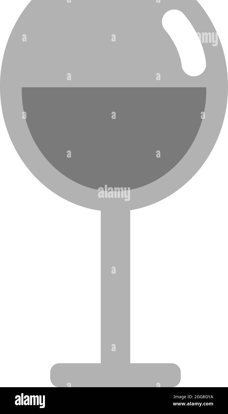 Vino rosso in calice, illustrazione, vettore su sfondo bianco. Illustrazione Vettoriale
