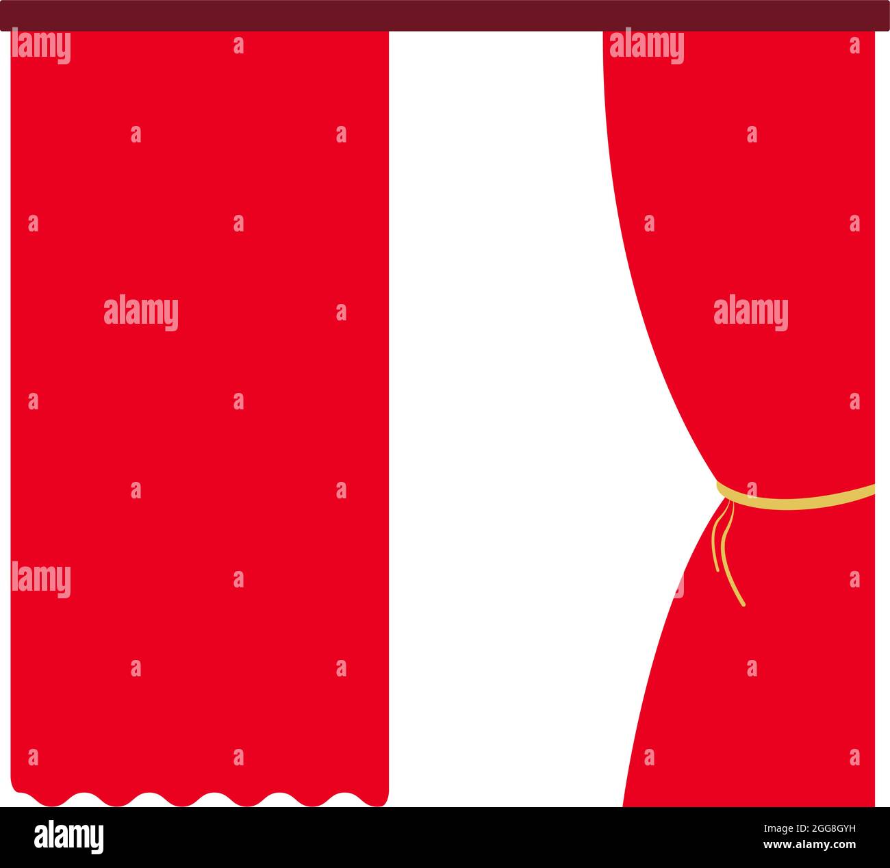 Tenda rossa, illustrazione, vettore su sfondo bianco. Illustrazione Vettoriale