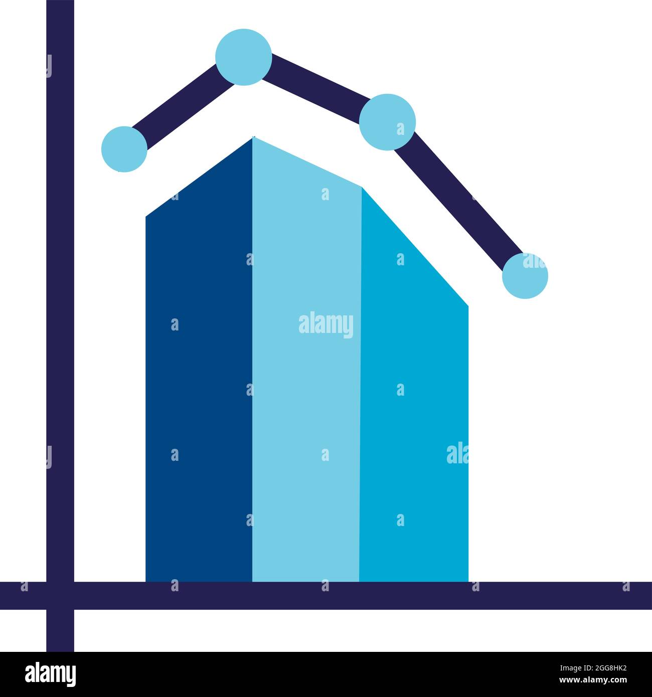 Analisi in caduta, illustrazione, vettore, su sfondo bianco. Illustrazione Vettoriale
