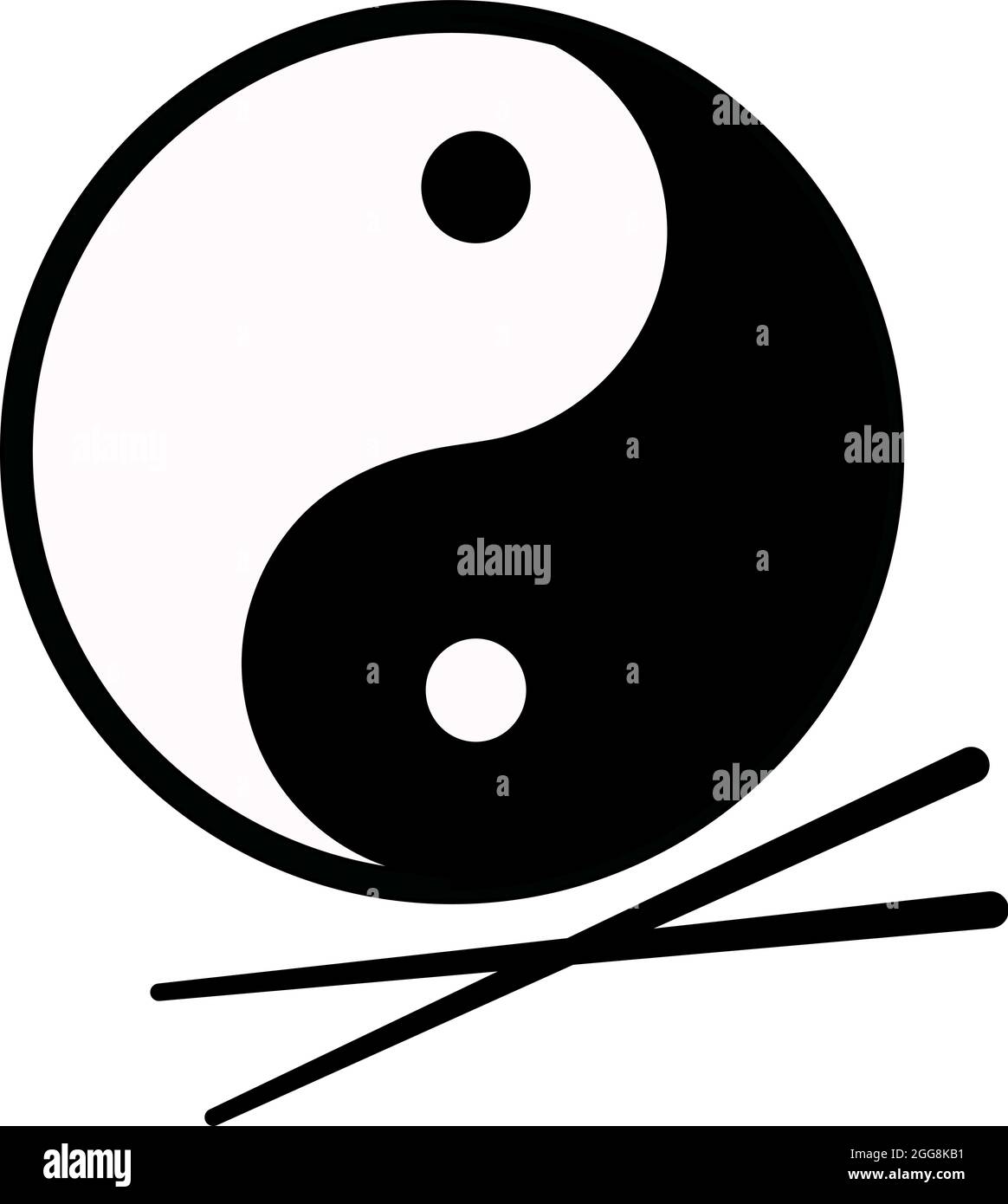 Cina yin yang, illustrazione, vettore, su uno sfondo bianco. Illustrazione Vettoriale