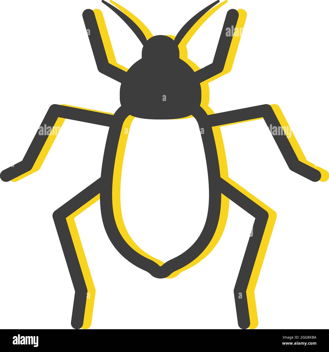 Bug bianco, illustrazione, vettore, su sfondo bianco. Illustrazione Vettoriale