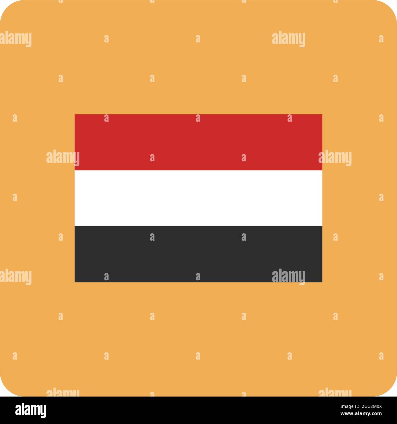 Bandiera egiziana, illustrazione, vettore, su sfondo bianco. Illustrazione Vettoriale