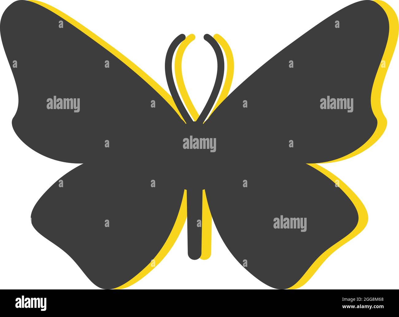 Farfalla nera, illustrazione, vettore, su sfondo bianco. Illustrazione Vettoriale