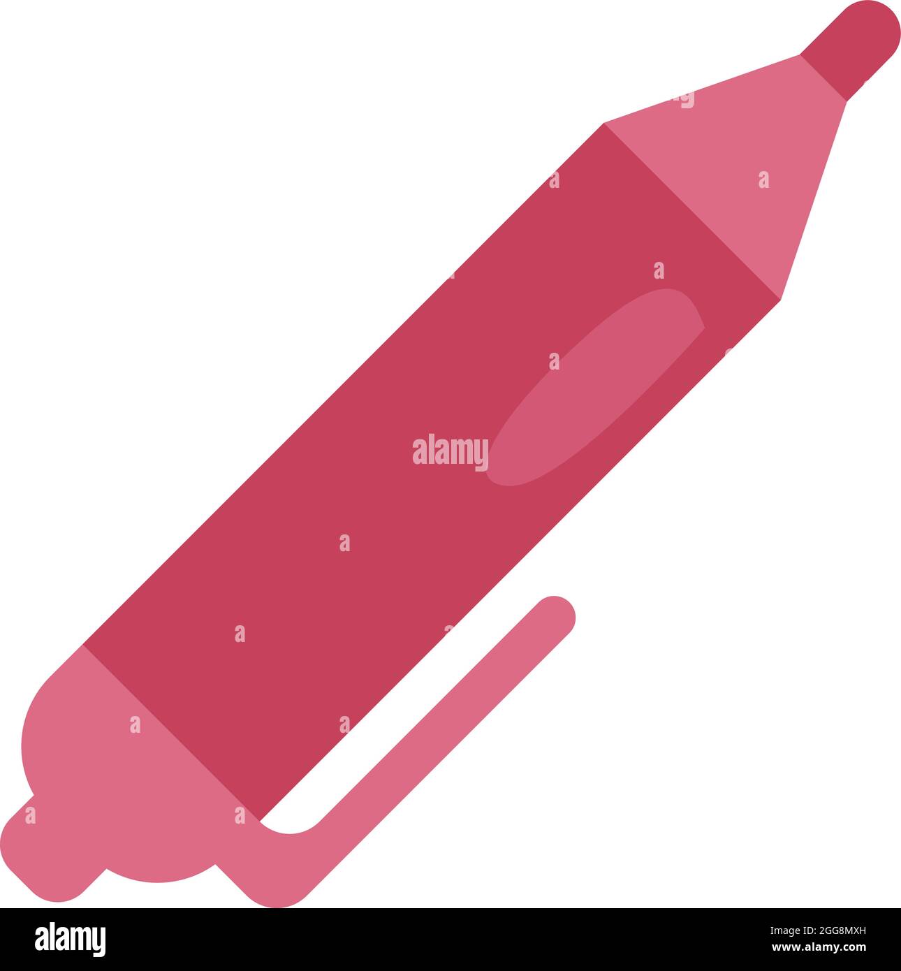 Penna rossa, illustrazione, vettore, su sfondo bianco. Illustrazione Vettoriale