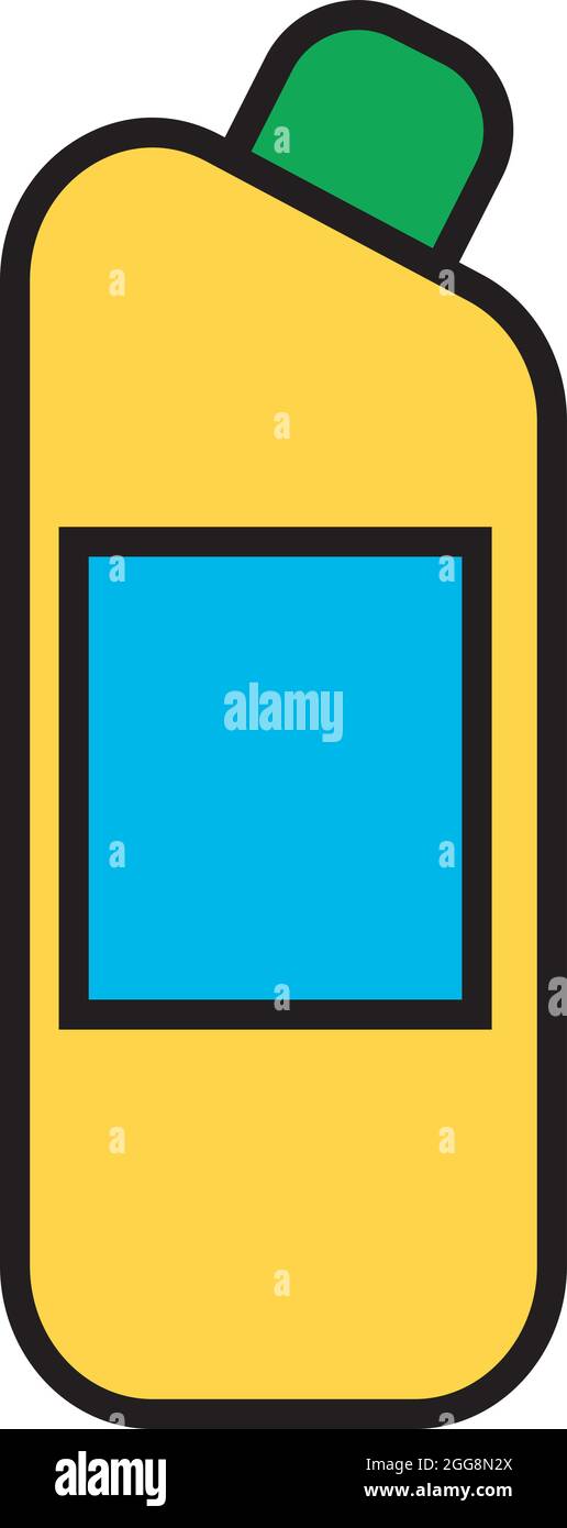 Liquido detergente forte, illustrazione, vettore, su sfondo bianco. Illustrazione Vettoriale