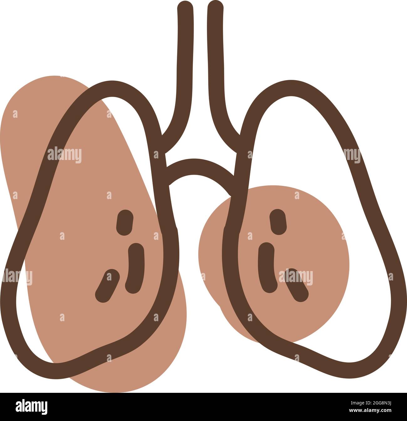 Polmoni umani, illustrazione, vettore, su sfondo bianco. Illustrazione Vettoriale
