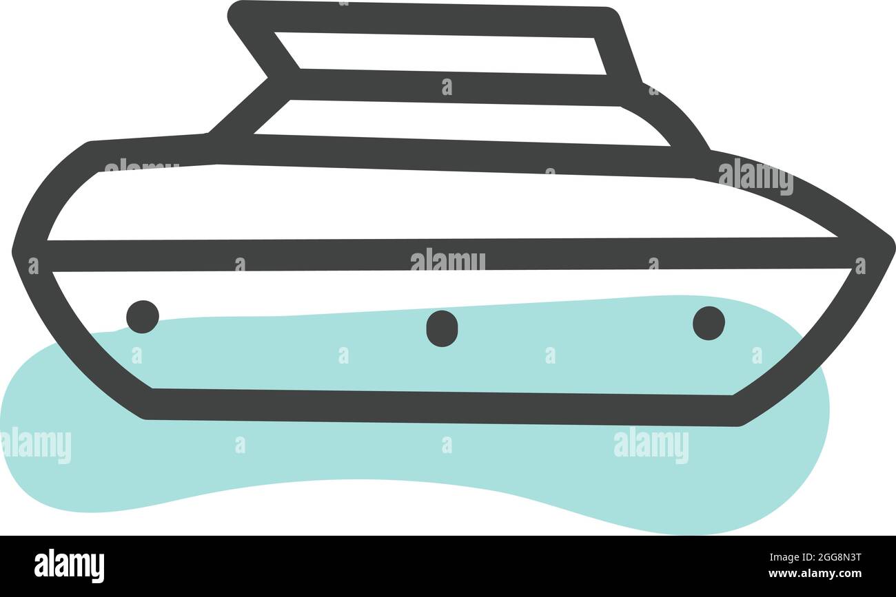 Viaggio della nave, illustrazione, vettore, su sfondo bianco. Illustrazione Vettoriale