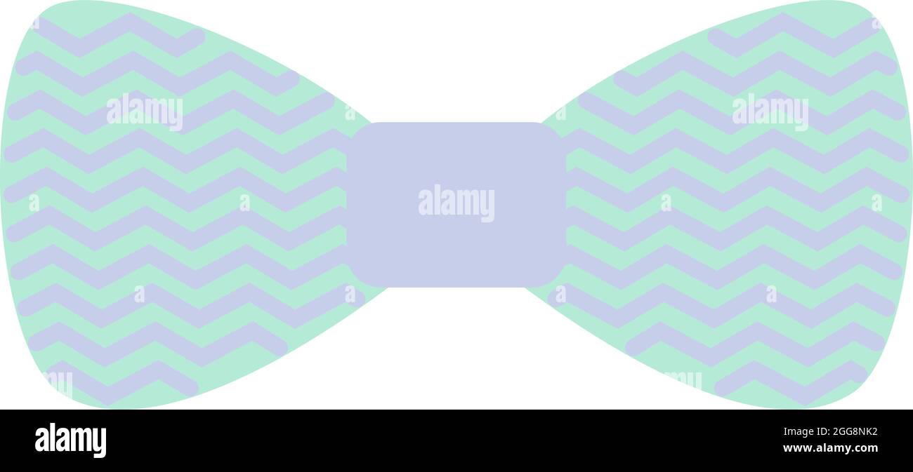 Arco verde menta con strisce viola, illustrazione, vettore, su sfondo bianco. Illustrazione Vettoriale