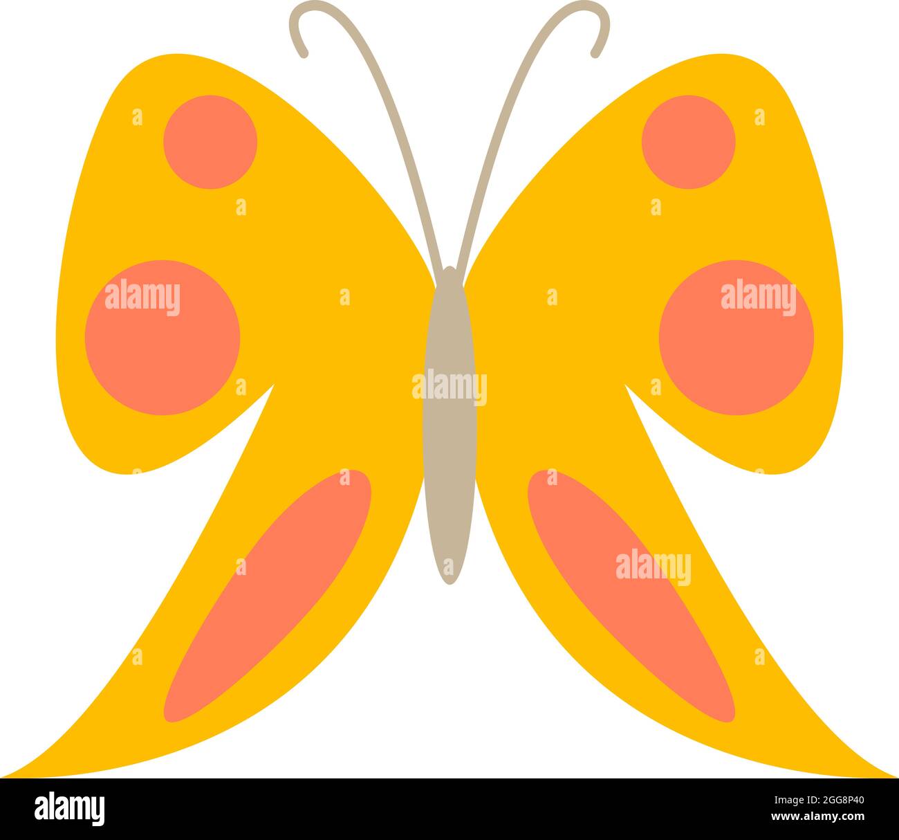 Farfalla con belle ali, illustrazione, vettore, su sfondo bianco. Illustrazione Vettoriale