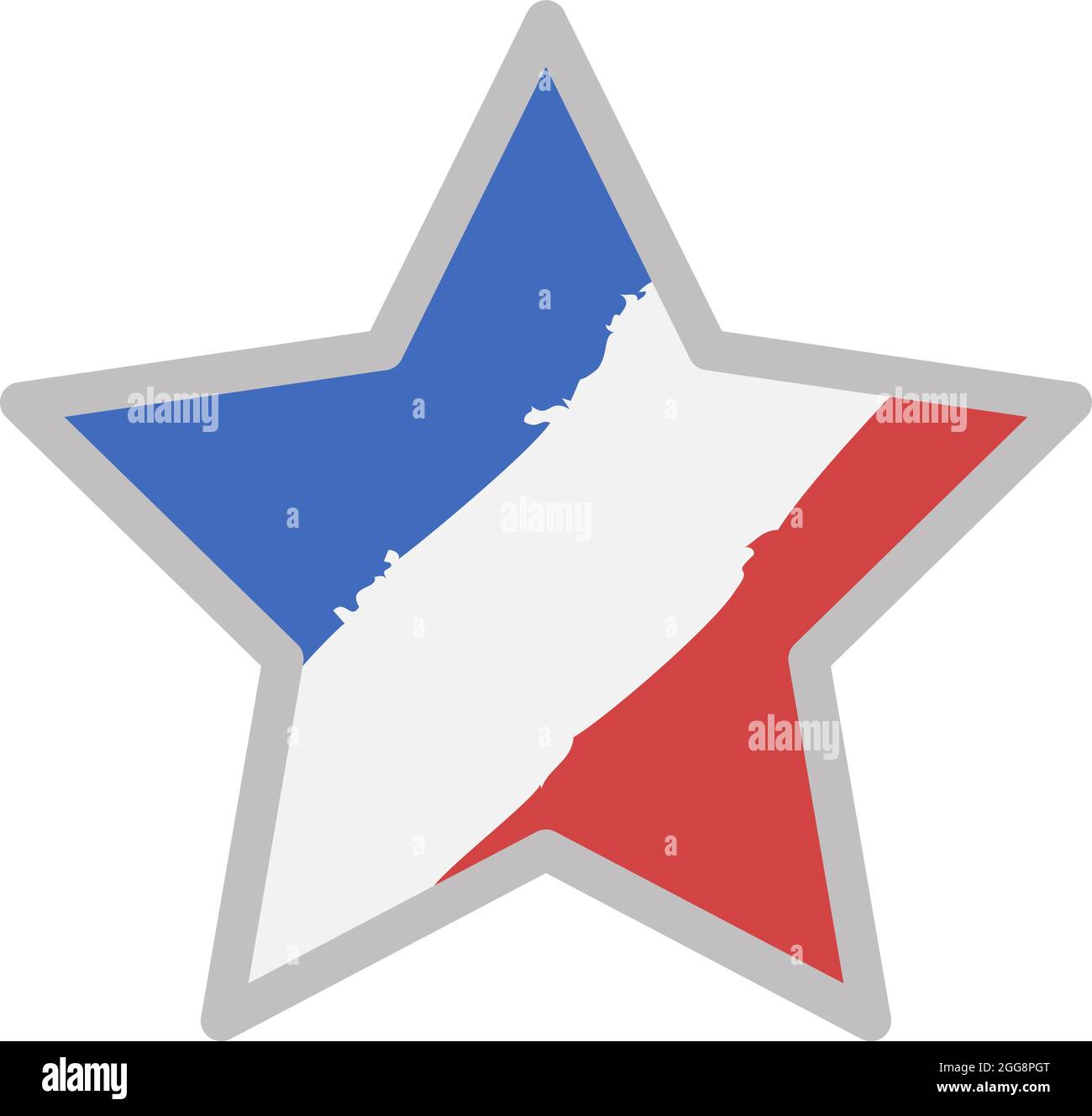 Bandiera francese, illustrazione, vettore, su sfondo bianco. Illustrazione Vettoriale