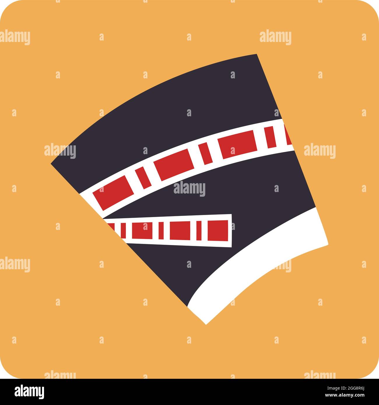 Cappello egiziano nefertiti, illustrazione, vettore, su sfondo bianco. Illustrazione Vettoriale