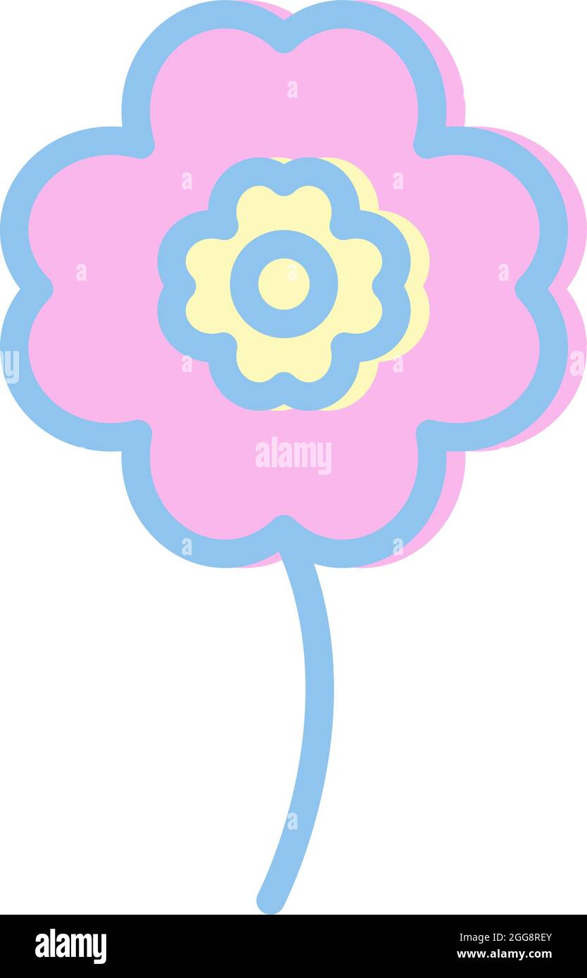 Fiore gerber rosa, illustrazione, vettore, su sfondo bianco. Illustrazione Vettoriale