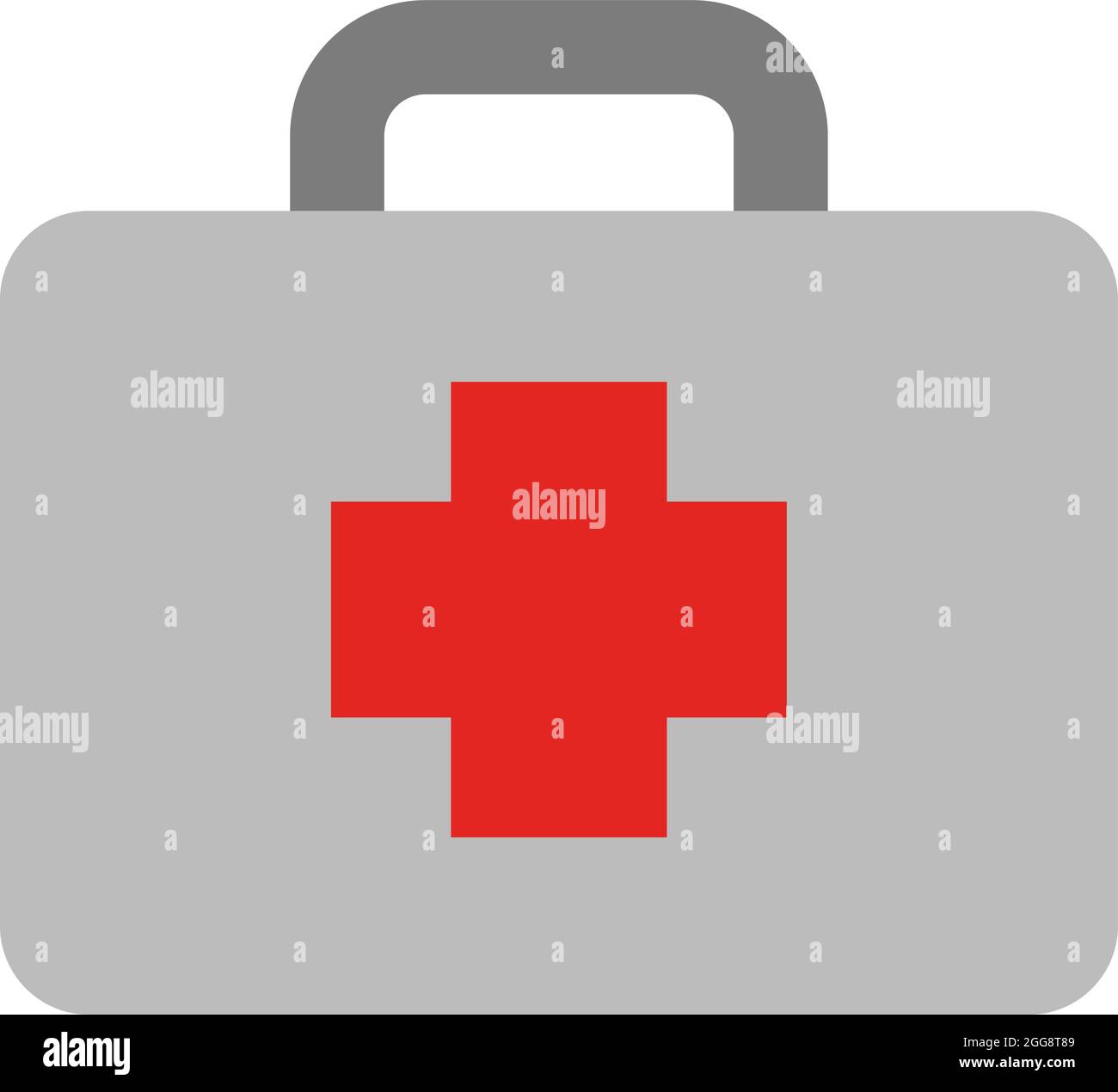 Kit ospedale di emergenza, illustrazione, vettore, su sfondo bianco. Illustrazione Vettoriale