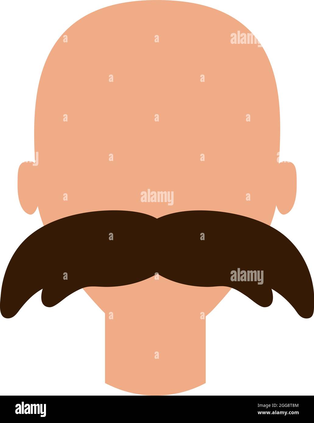 Uomo con baffi disordinati, illustrazione, vettore, su sfondo bianco. Illustrazione Vettoriale