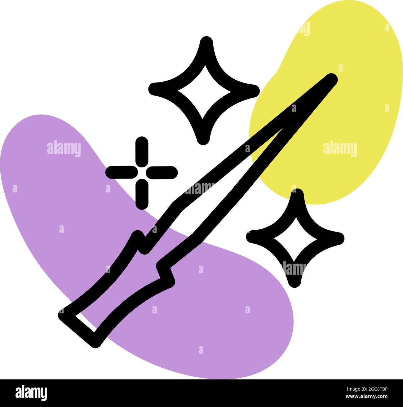 Bacchetta magica, illustrazione, vettore, su sfondo bianco. Illustrazione Vettoriale