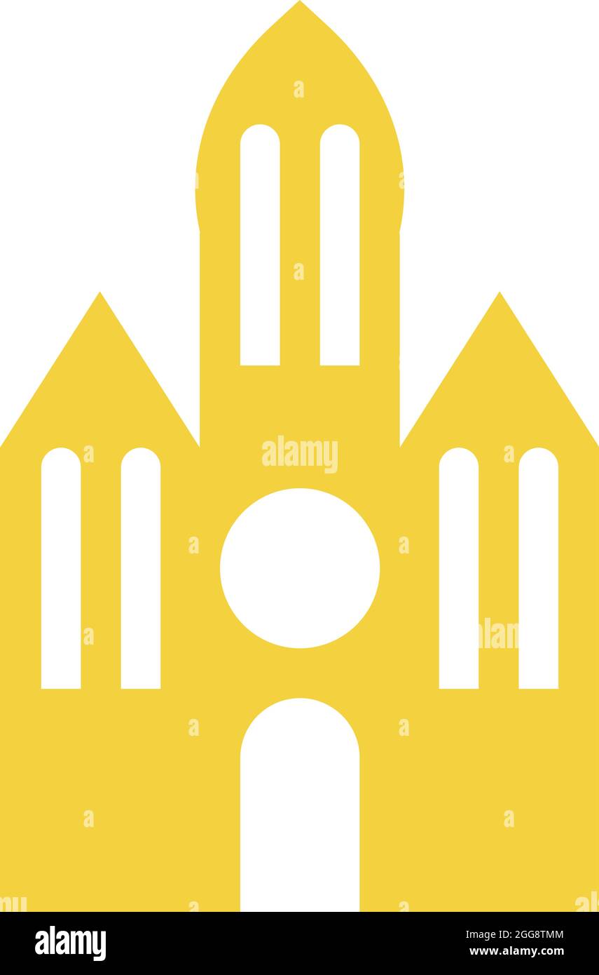 Chiesa monumento, illustrazione, vettore, su sfondo bianco. Illustrazione Vettoriale