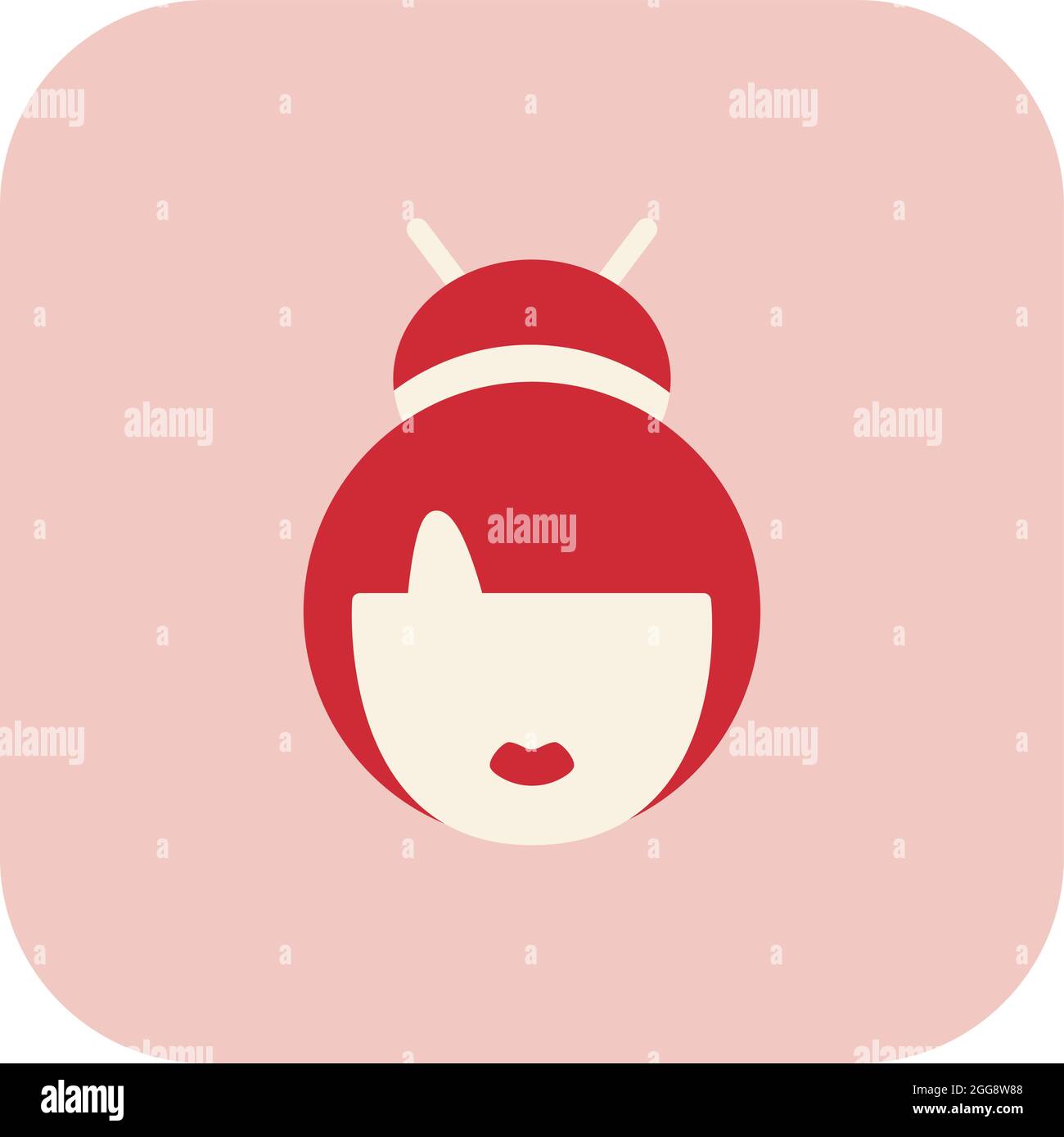 Geisha giapponese, illustrazione, vettore, su sfondo bianco. Illustrazione Vettoriale