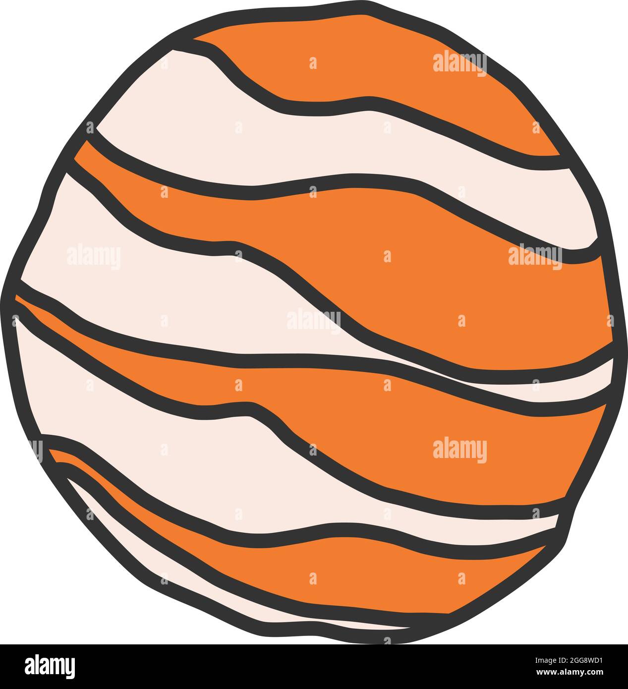 Pianeta arancione, illustrazione, vettore, su sfondo bianco. Illustrazione Vettoriale