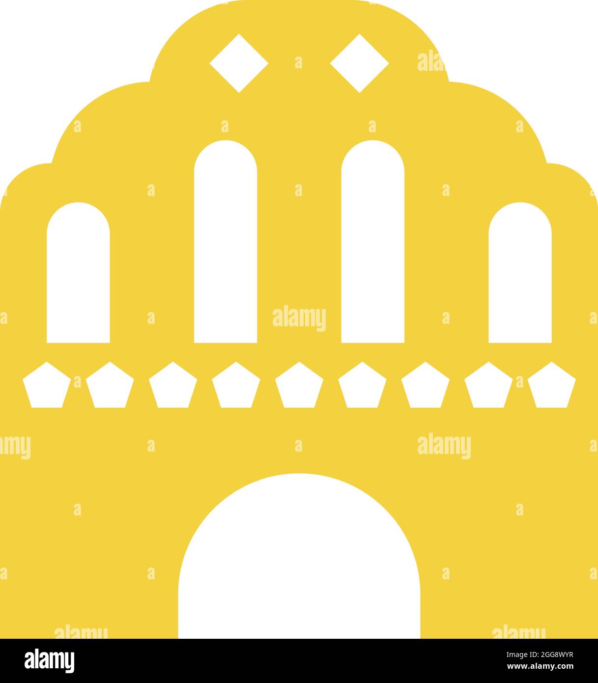 Monumento culturale, illustrazione, vettore, su sfondo bianco. Illustrazione Vettoriale