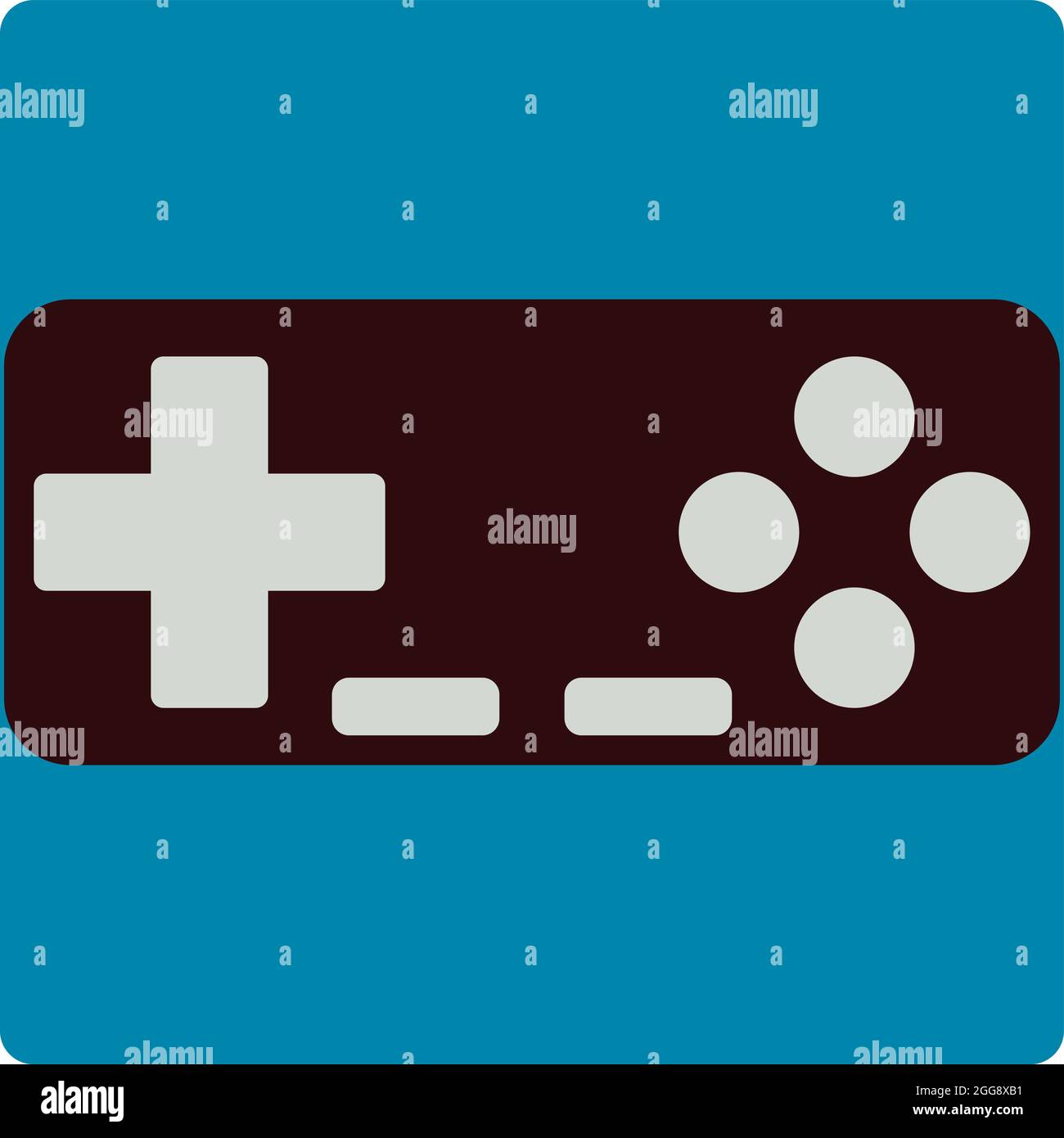 Joystick per giochi retrò, illustrazione, vettore, su sfondo bianco. Illustrazione Vettoriale