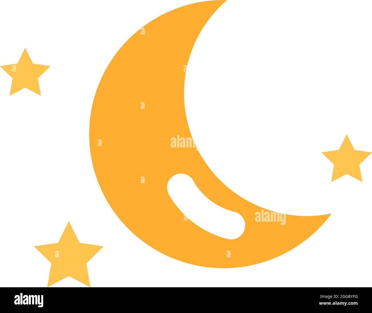 Luna giovane, illustrazione, vettore, su sfondo bianco. Illustrazione Vettoriale