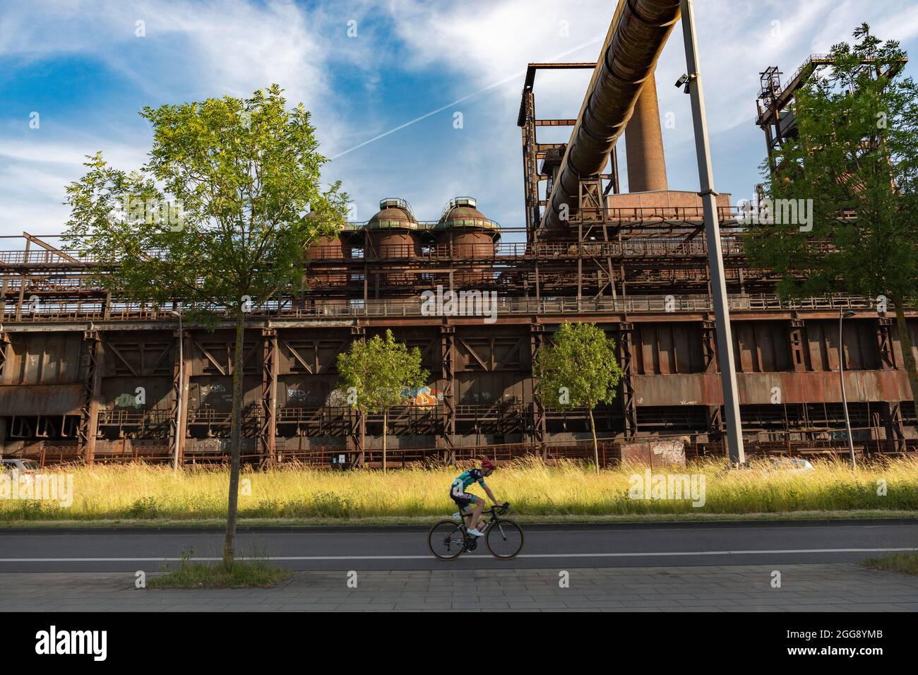 Ex altoforno, parco del patrimonio industriale Phoenix-West, Dortmund Foto Stock