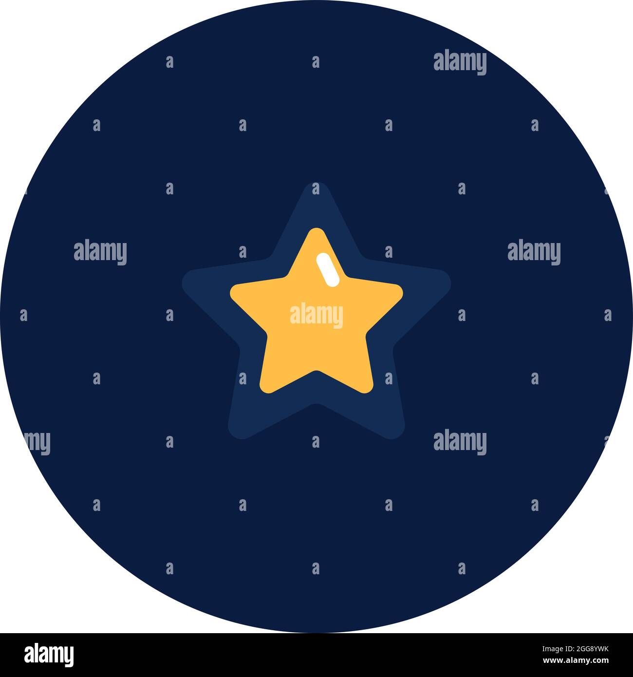 Stella gialla, illustrazione, vettore, su sfondo bianco. Illustrazione Vettoriale