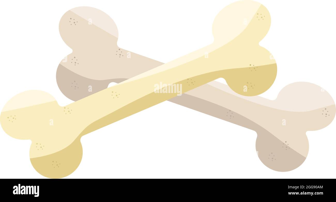 Cane masticare ossa, illustrazione, vettore su sfondo bianco. Illustrazione Vettoriale