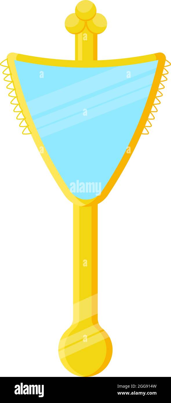 Specchio a mano, illustrazione vettore su sfondo bianco. Illustrazione Vettoriale