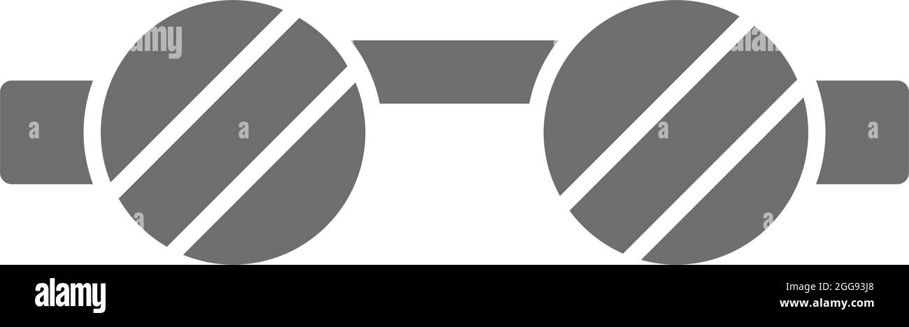 Occhiali di sicurezza per saldatori, protezione degli occhi icona grigia. Illustrazione Vettoriale