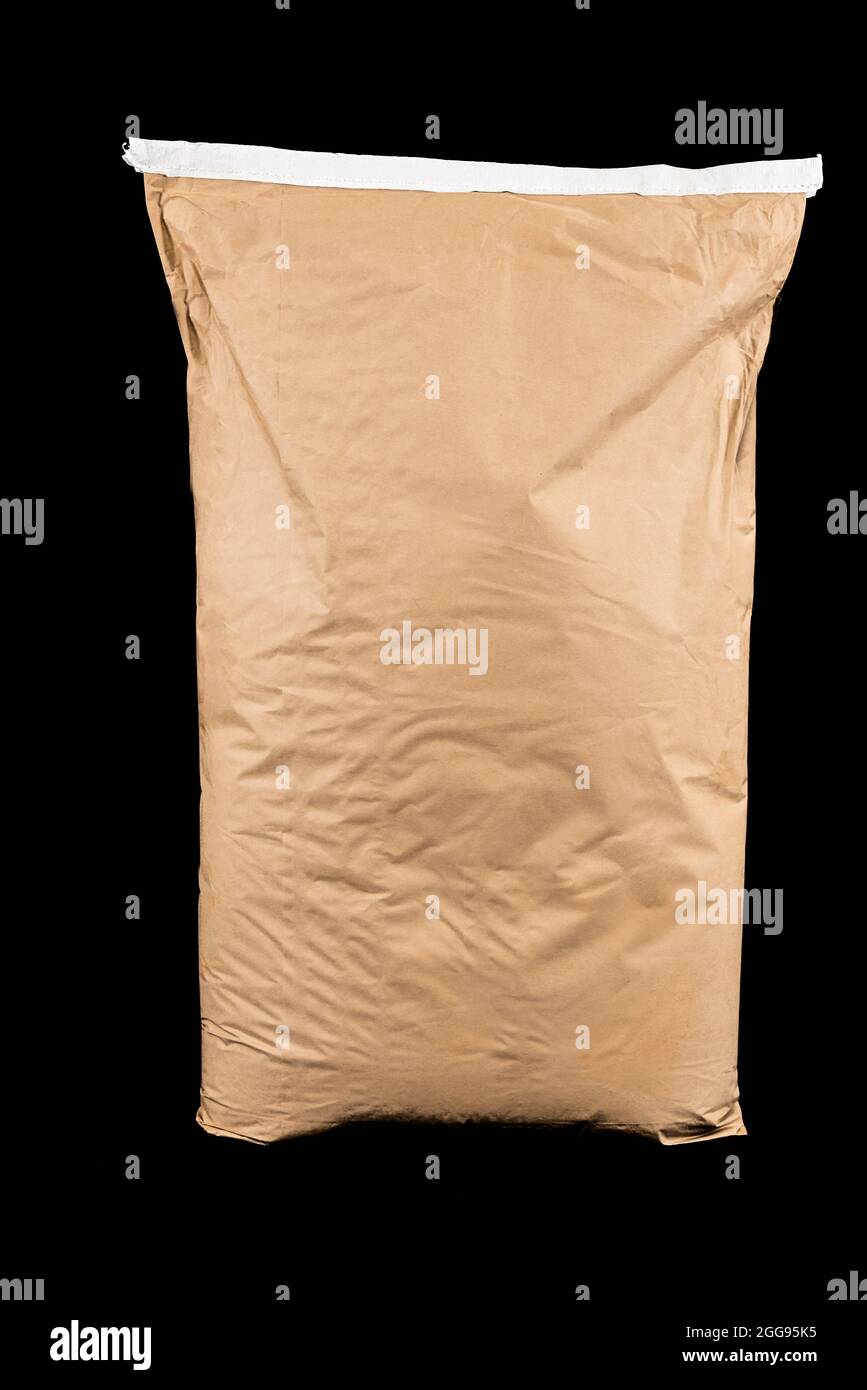 Sacchetto di 25 chili di carta su sfondo nero da riempire Foto Stock