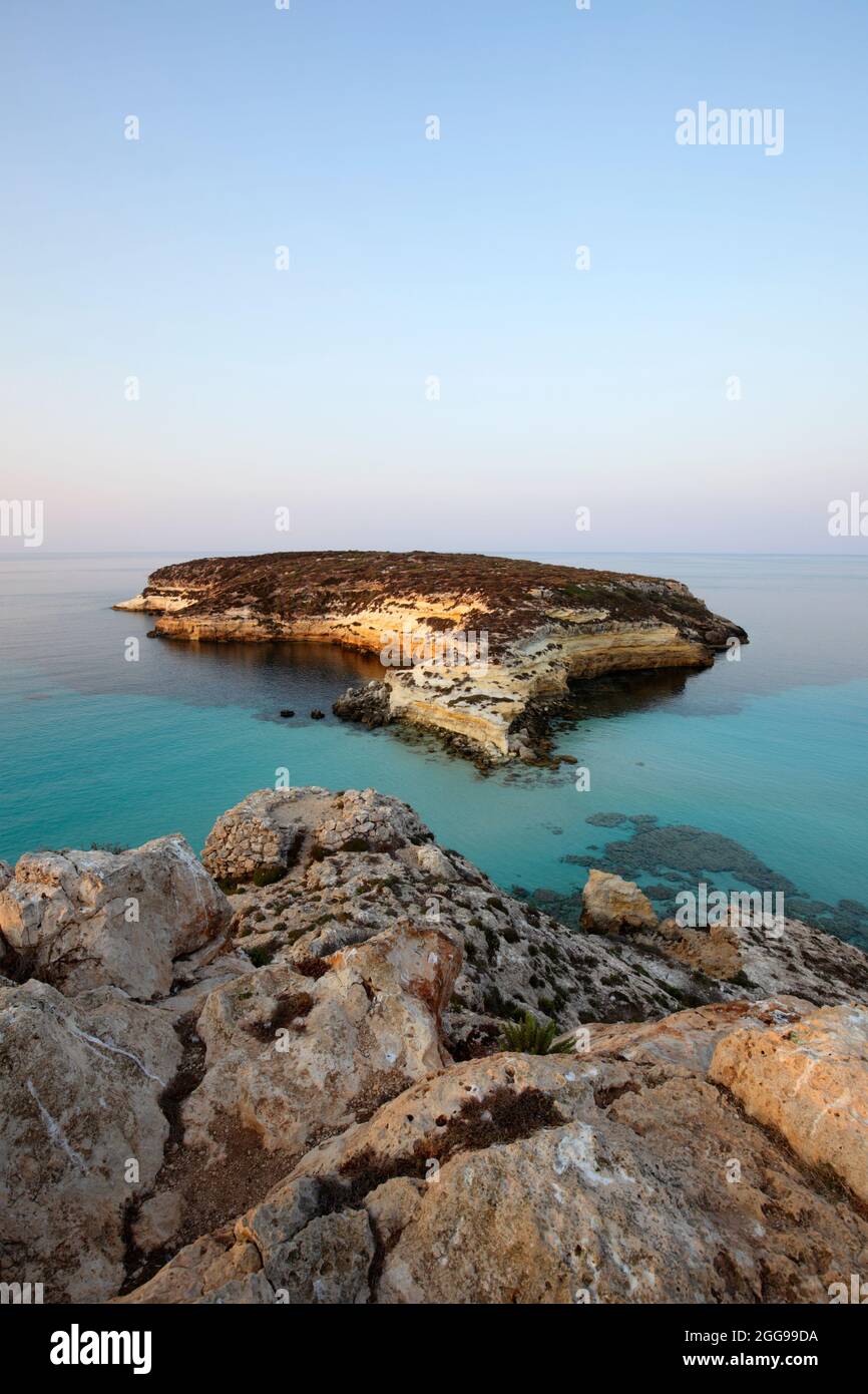 Isola dei Conigli a Lampedusa, Sicilia, Italia Foto Stock