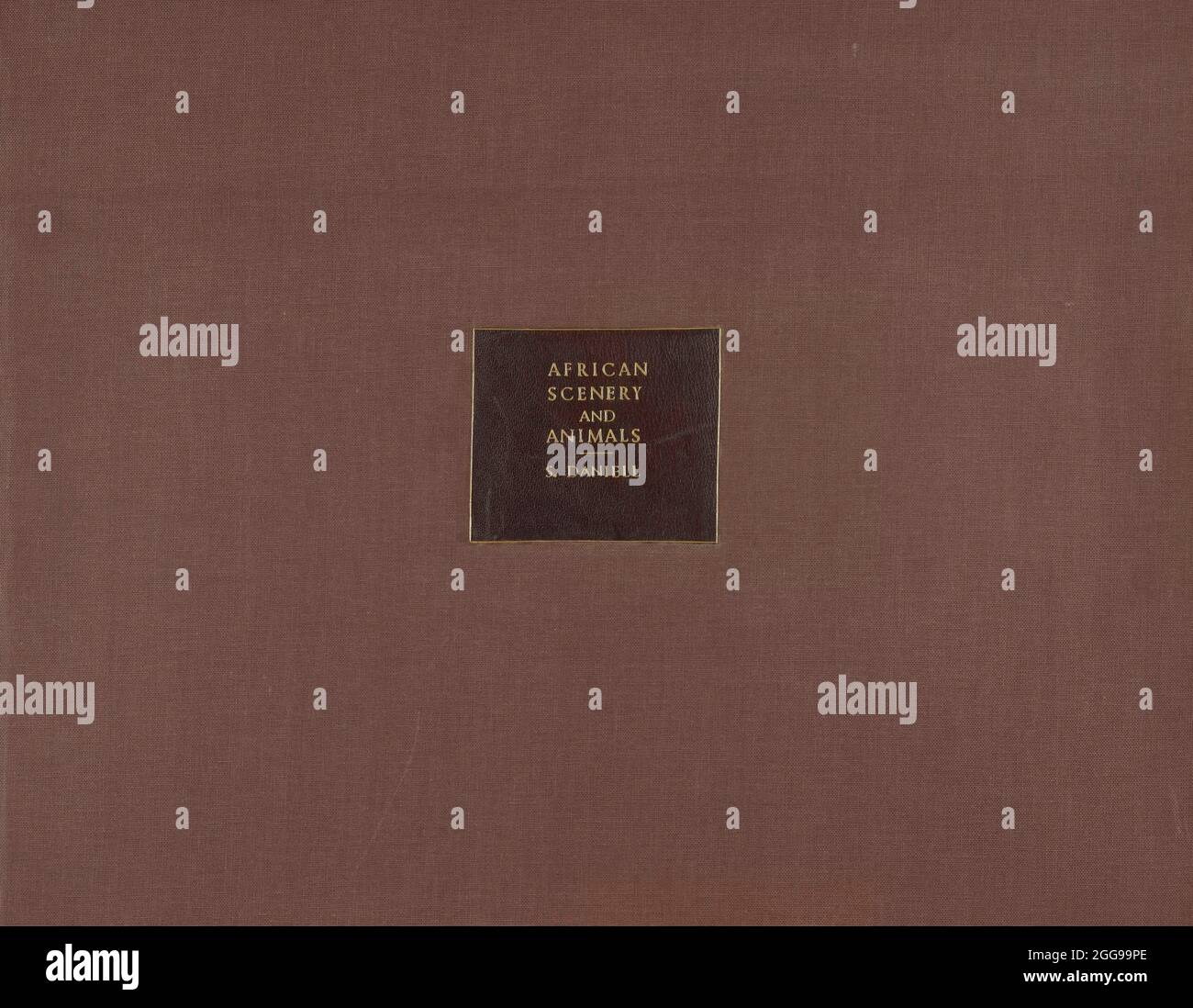 Goatskin libro Binding and cover a dalla collezione di " paesaggi e animali africani " di Daniell, Samuel, 1775-1811 e Daniell, William, 1769-1837 pubblicato il 1804 Foto Stock