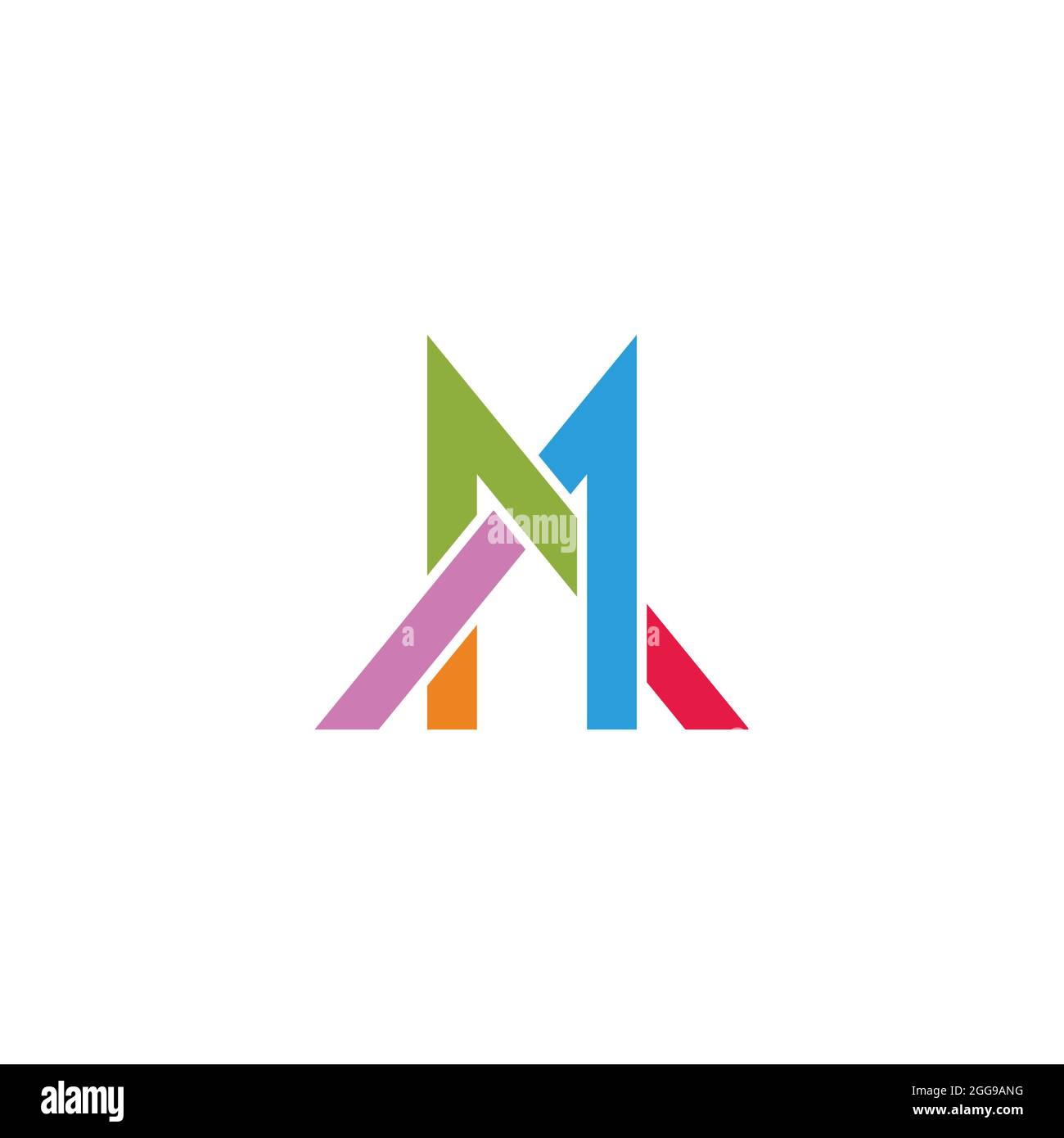 lettera mx linea colorata semplice vettore geometrico logo Illustrazione Vettoriale