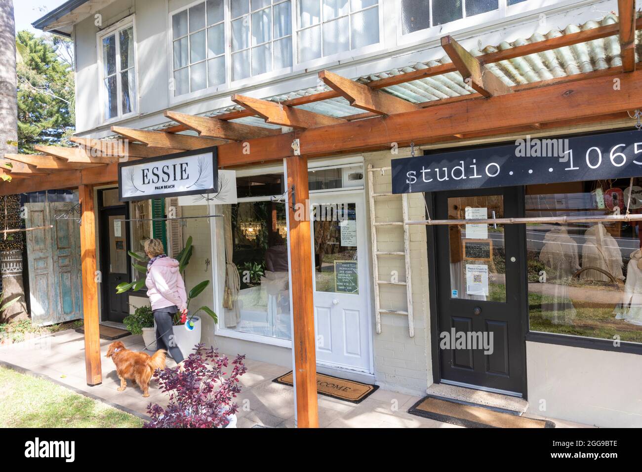 Palm Beach, Sydney, Australia e negozi boutique che vendono articoli da regalo e abbigliamento per la casa Foto Stock