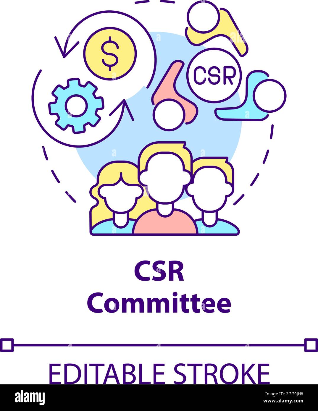 Icona del concetto di Comitato CSR Illustrazione Vettoriale