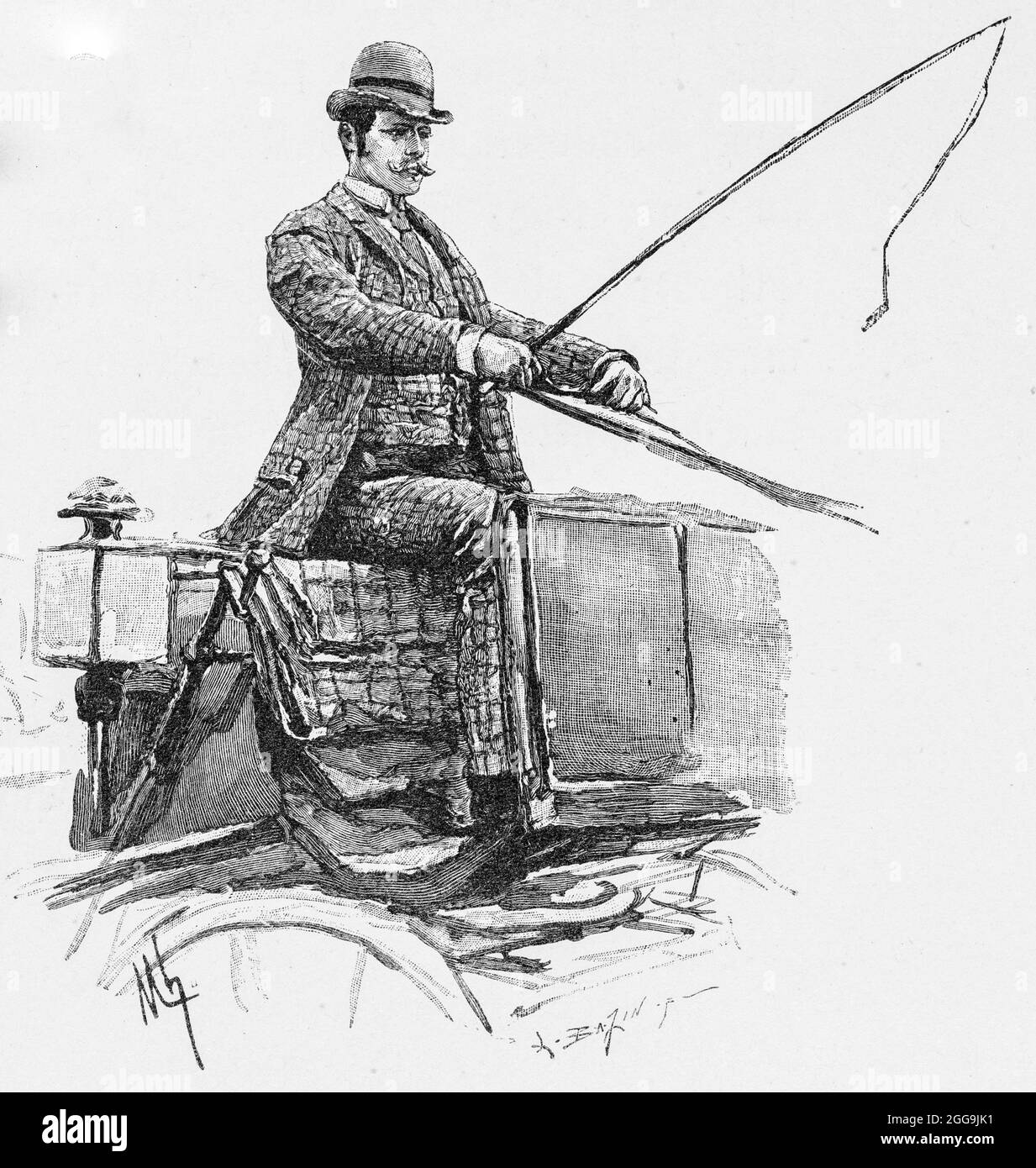 Gentiluomo che guida un taxi trainato da cavalli, Vienna, Austria, Europa, Hauptstädte der Welt, Illustrazione storica 1897 Foto Stock