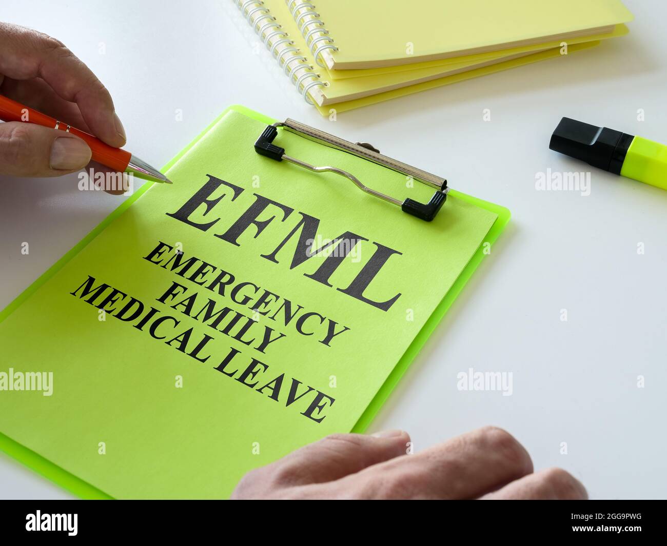 Domanda di permesso medico di emergenza per famiglie EFML. Foto Stock