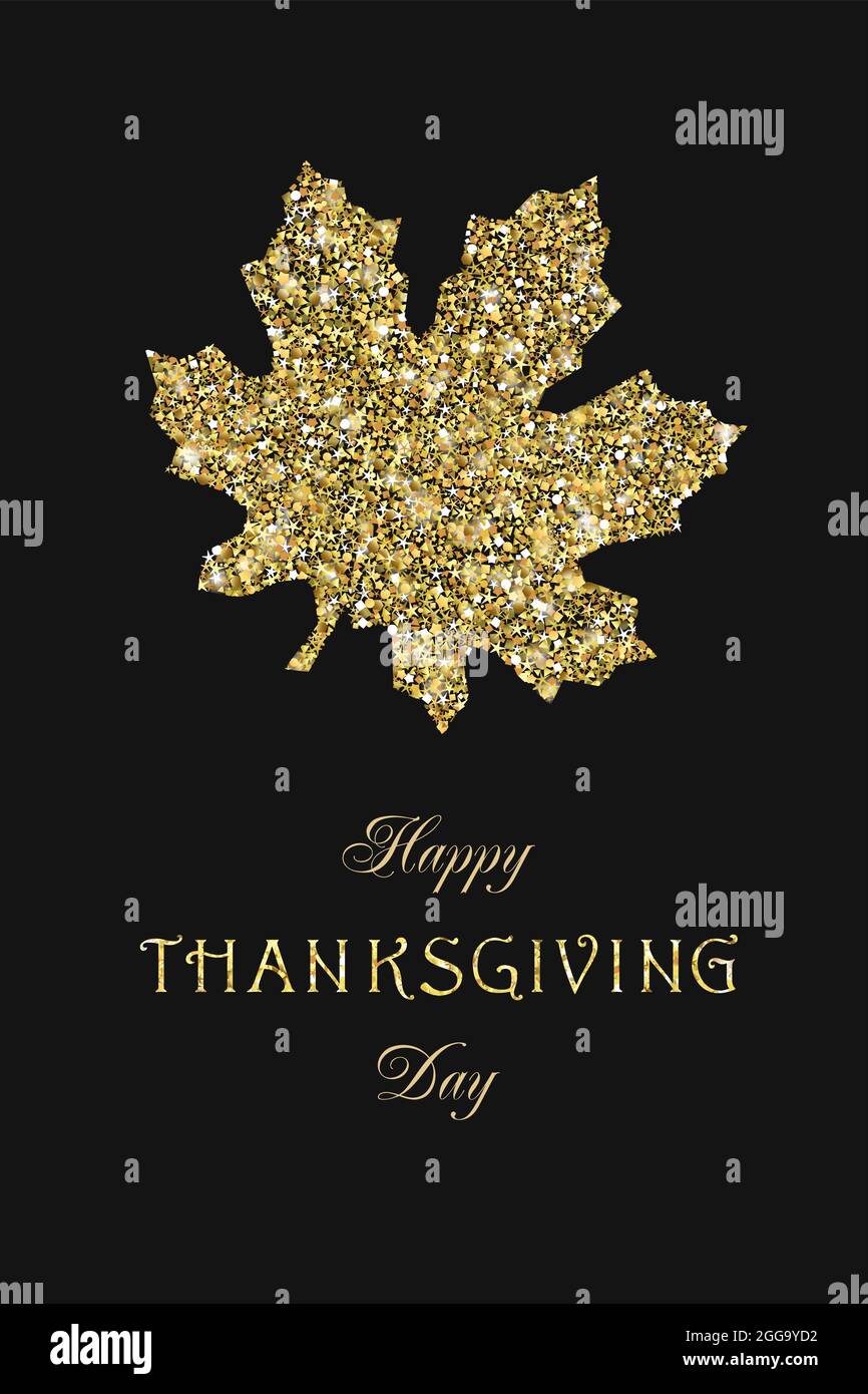 Cartello stagione autunnale. Vacanza luccicante corona felice giorno Thanksgivimg. Ciao Autunno creativi congrats. Decorazioni dorate e luminose. Simbolo decorativo. Isolato a Illustrazione Vettoriale