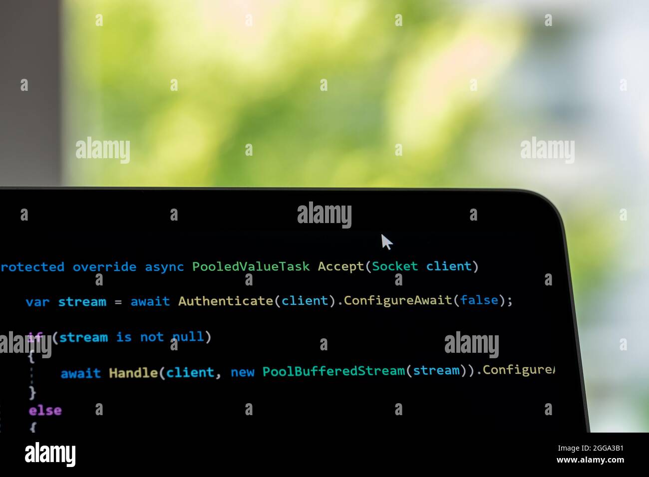Codice sorgente correlato alla protezione e alla crittografia di un server Web HTTP open source Foto Stock