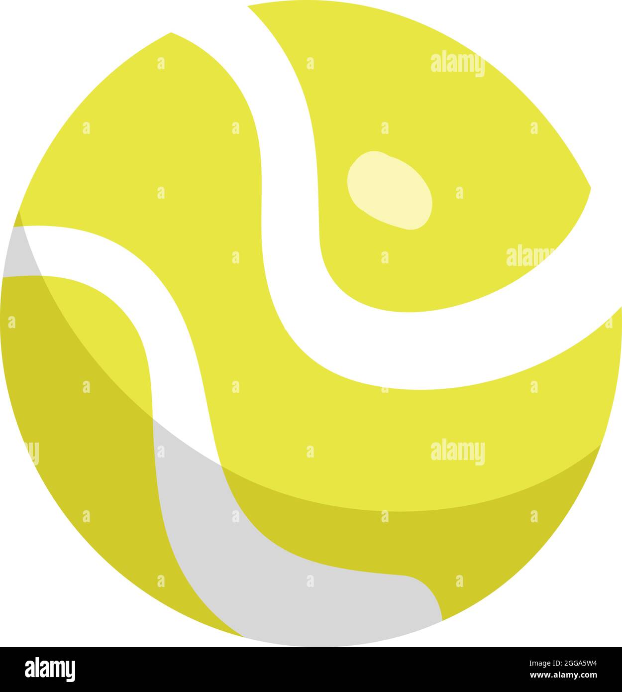 Vettore di cricket o palla da tennis isolato su sfondo bianco. Grafica dell'illustrazione del libro per bambini. Grafica vettoriale sportiva. Illustrazione Vettoriale