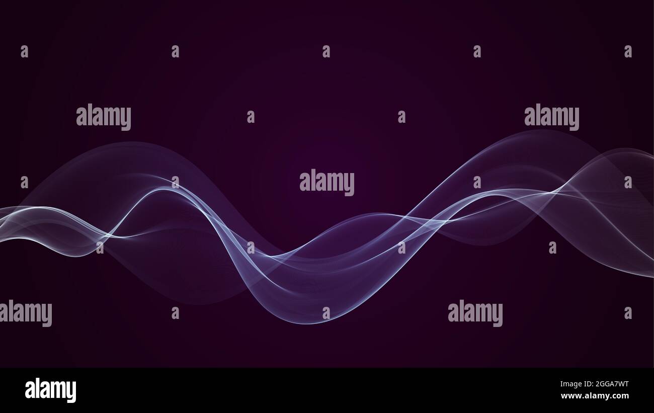 Sfondo nero con onda trasparente di fumo.sfondo astratto Illustrazione Vettoriale