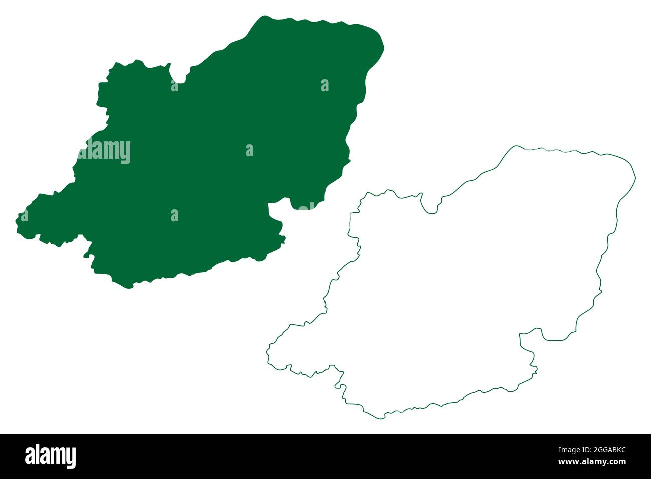 Kupwara distretto (Jammu e Kashmir Unione territorio, Repubblica di India) mappa vettore illustrazione, schizza Kupwara mappa Illustrazione Vettoriale