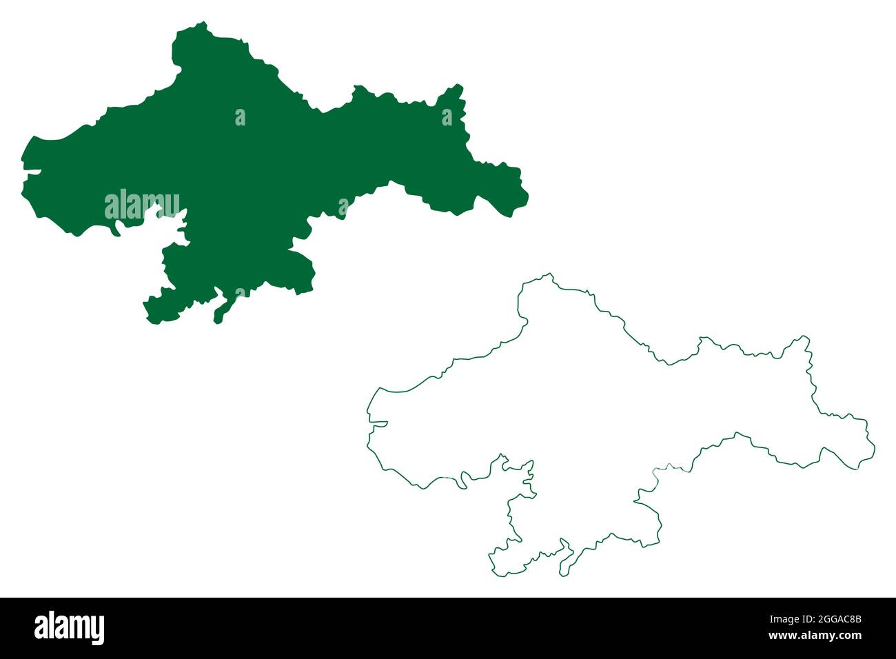 Ganderbal distretto (Jammu e Kashmir territorio sindacale, Repubblica di India) mappa illustrazione vettoriale, schizzo di scricchiolo Ganderbal mappa Illustrazione Vettoriale