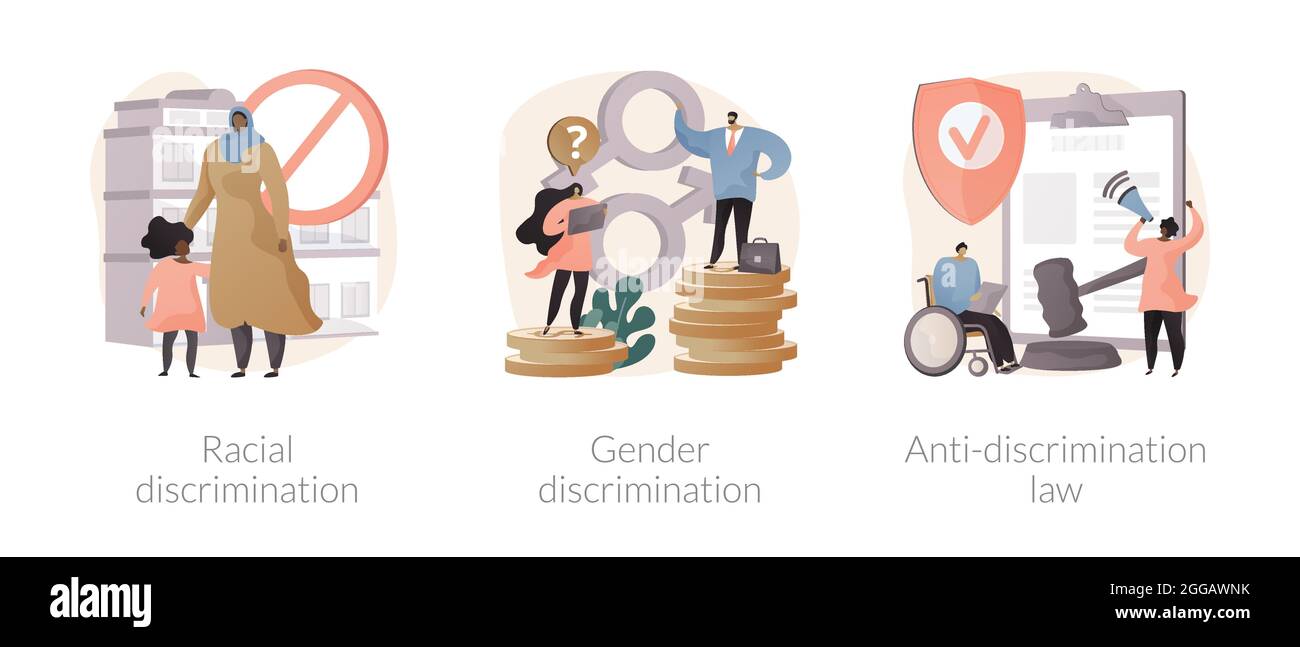 Illustrazioni vettoriali astratte di violazione dei diritti civili. Illustrazione Vettoriale